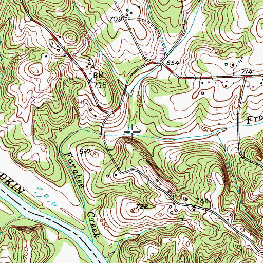 Topographic Map of Swan Creek, NC