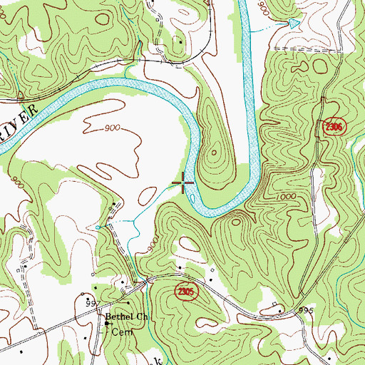 Topographic Map of Swan Creek, NC
