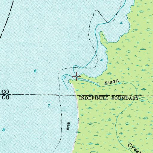 Topographic Map of Swan Creek, NC