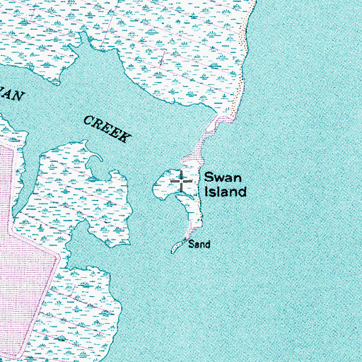 Topographic Map of Swan Island, NC