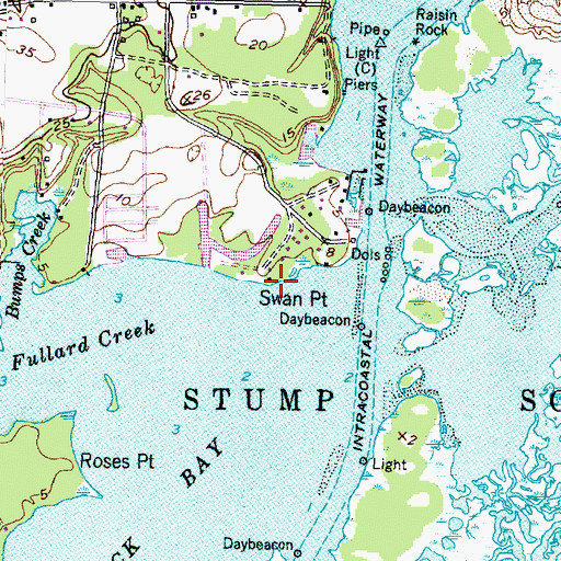 Topographic Map of Swan Point, NC