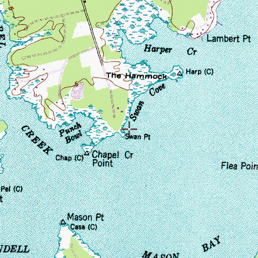 Topographic Map of Swan Point, NC