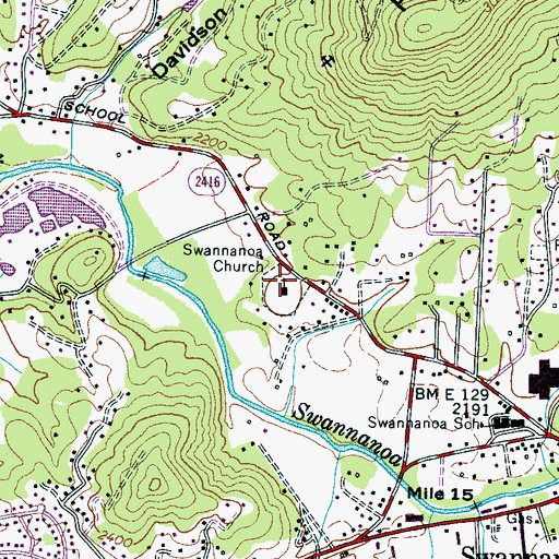 Topographic Map of Swannanoa Church, NC