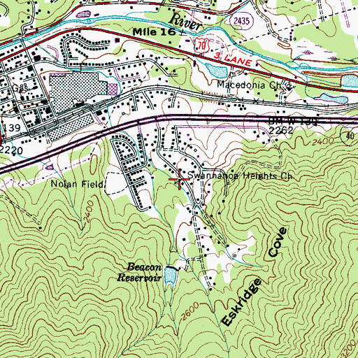 Topographic Map of Swannanoa Heights Church, NC