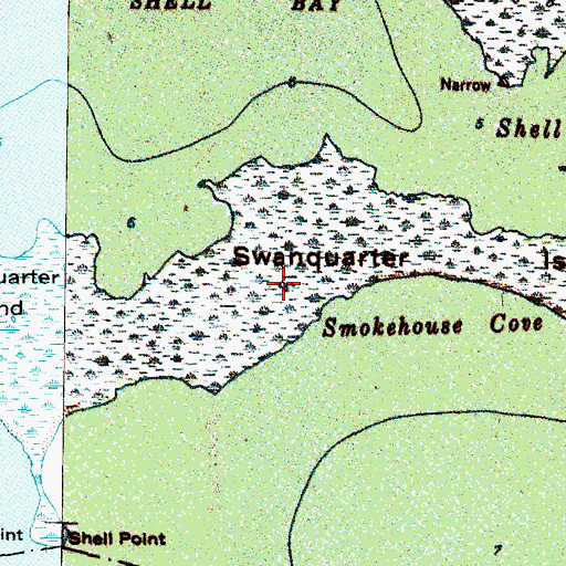 Topographic Map of Swanquarter Island, NC