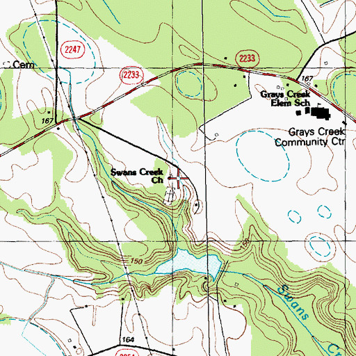 Topographic Map of Swans Creek Church, NC