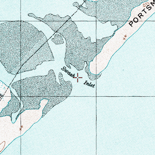 Topographic Map of Swash Inlet, NC