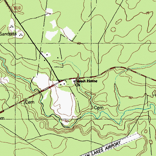 Topographic Map of Sweet Home Church, NC