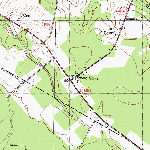 Topographic Map of Sweet Home Church, NC