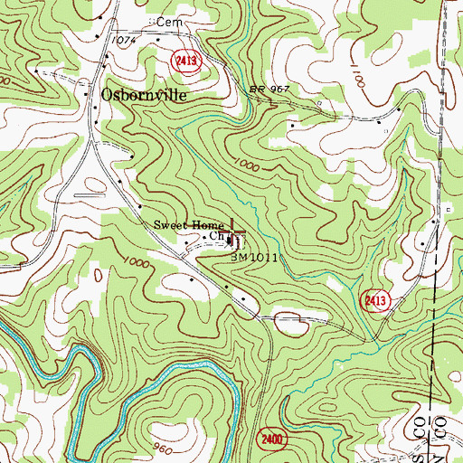 Topographic Map of Sweet Home Church, NC