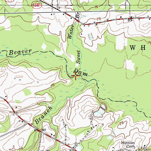 Topographic Map of Sweet Water Branch, NC