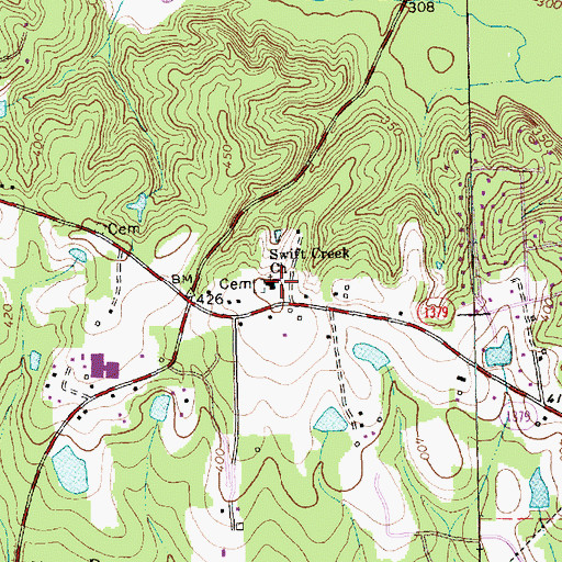 Topographic Map of Swift Creek Church, NC