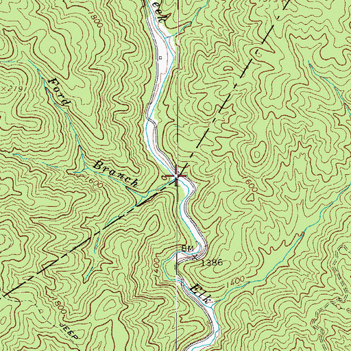 Topographic Map of Swift Ford Branch, NC