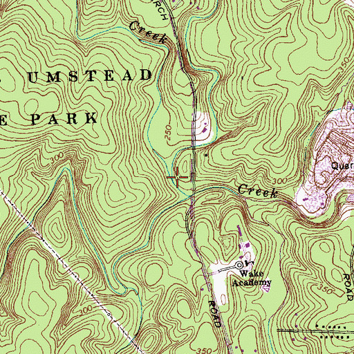 Topographic Map of Sycamore Creek, NC