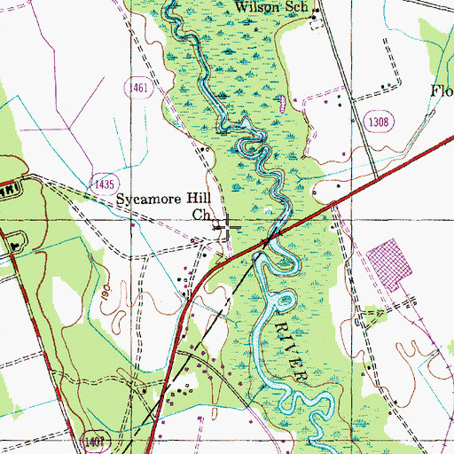 Topographic Map of Sycamore Hill Church, NC