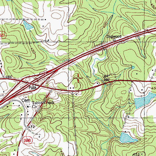 Topographic Map of Tabbs Creek School, NC