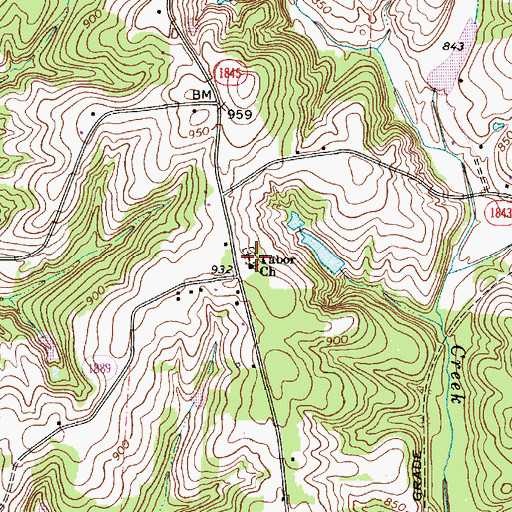 Topographic Map of Tabor Church, NC