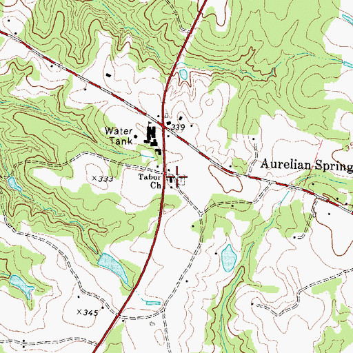 Topographic Map of Tabor Church, NC