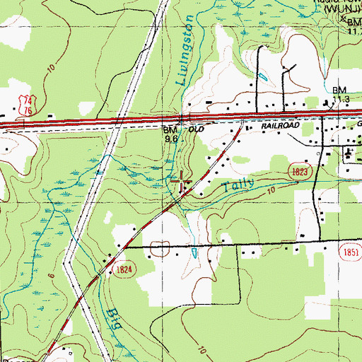 Topographic Map of Tally Branch, NC