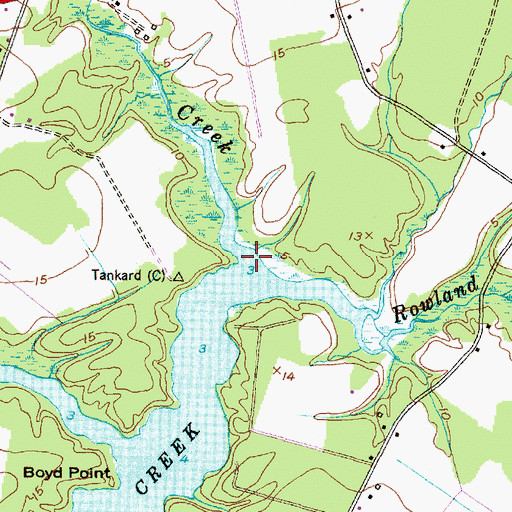 Topographic Map of Tankard Creek, NC
