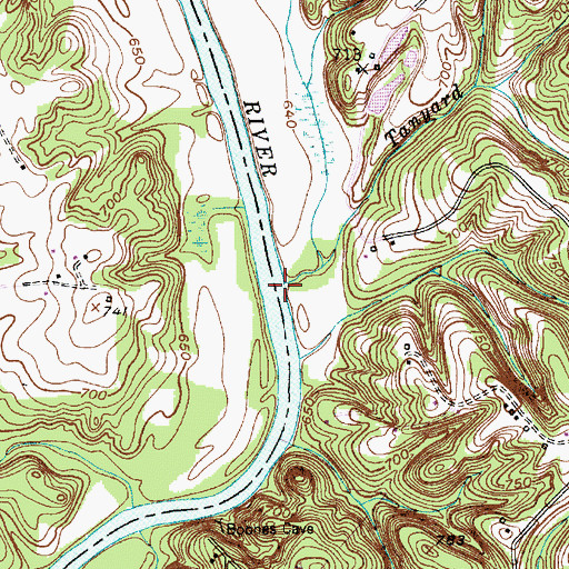 Topographic Map of Tanyard Creek, NC