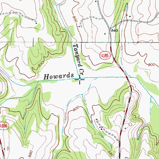 Topographic Map of Tanyard Creek, NC