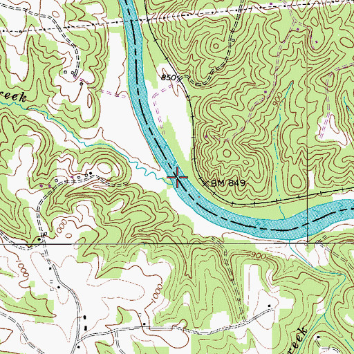 Topographic Map of Tanyard Creek, NC