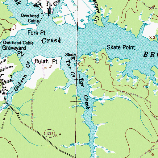 Topographic Map of Tar Creek, NC