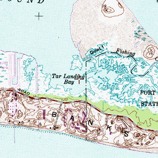 Topographic Map of Tar Landing Bay, NC
