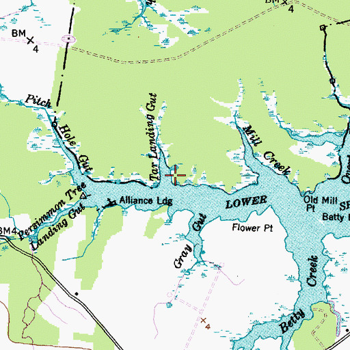 Topographic Map of Tar Landing Gut, NC