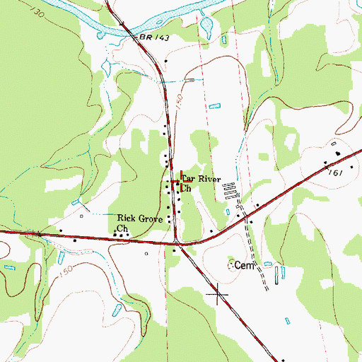 Topographic Map of Tar River Church, NC