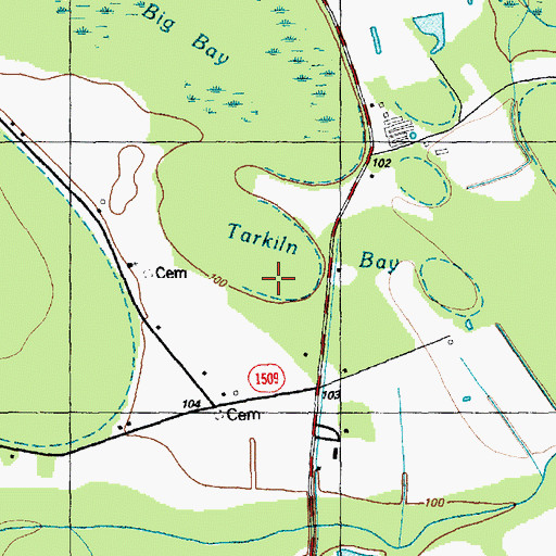Topographic Map of Tarkiln Bay, NC
