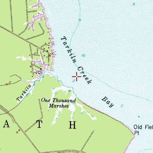 Topographic Map of Tarkiln Creek Bay, NC