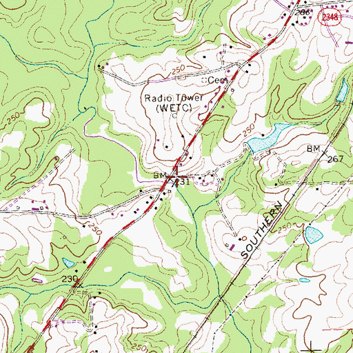 Topographic Map of Tarpleys Pond, NC
