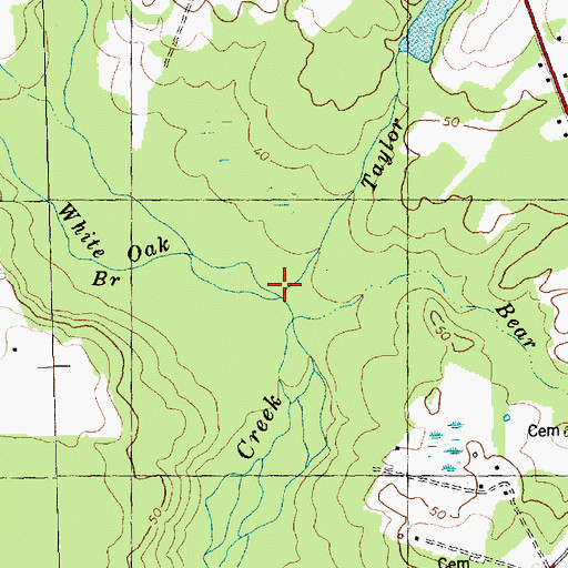 Topographic Map of Taylor Branch, NC