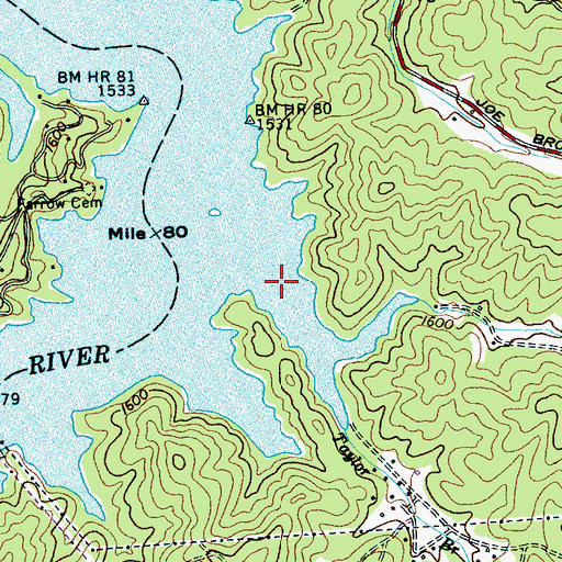 Topographic Map of Taylor Branch, NC