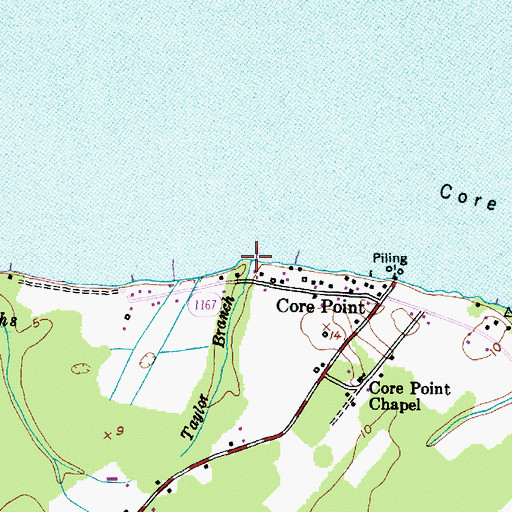 Topographic Map of Taylor Branch, NC