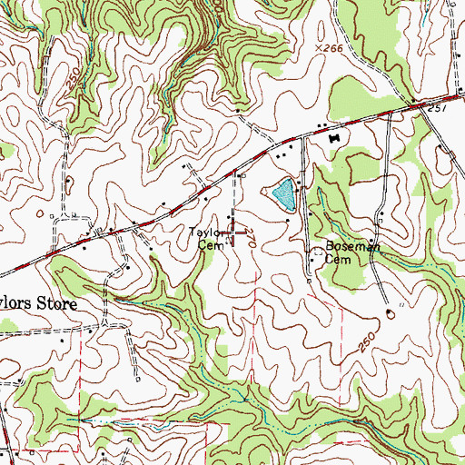 Topographic Map of Taylor Cemetery, NC