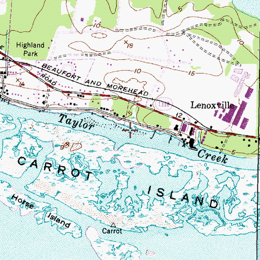 Topographic Map of Taylor Creek, NC