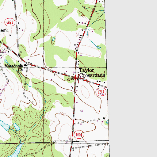 Topographic Map of Taylor Crossroads, NC