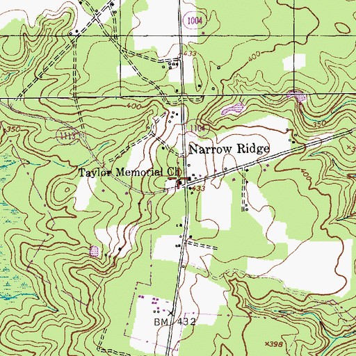 Topographic Map of Taylor Memorial Church, NC