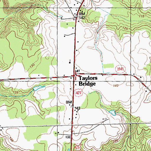 Topographic Map of Taylors Bridge, NC