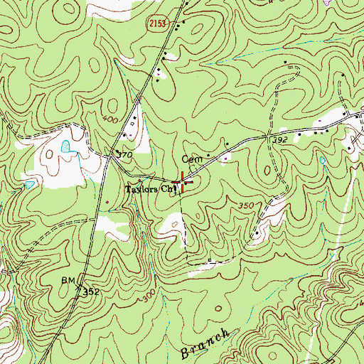 Topographic Map of Taylors Church, NC