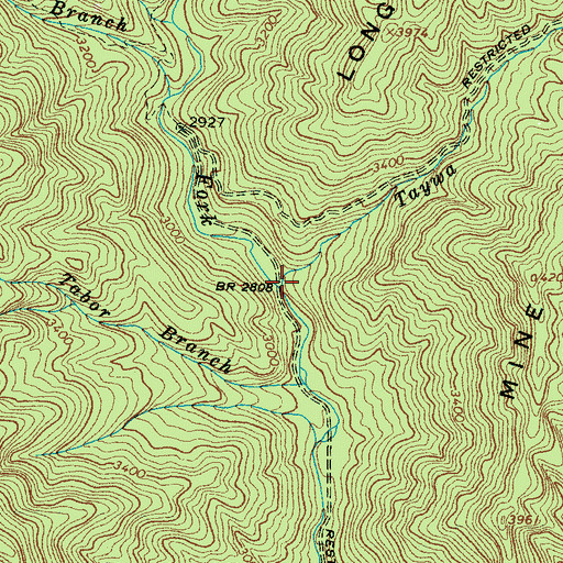 Topographic Map of Taywa Creek, NC