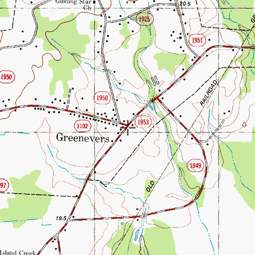 Topographic Map of Teacheys Store, NC