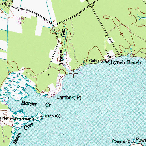 Topographic Map of Tempe Gut, NC