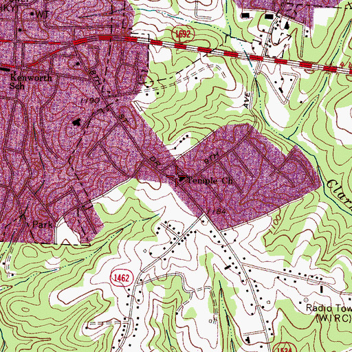 Topographic Map of Temple Church, NC