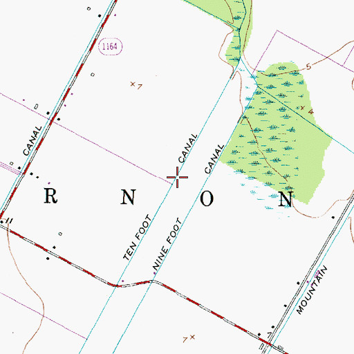 Topographic Map of Tenfoot Canal, NC