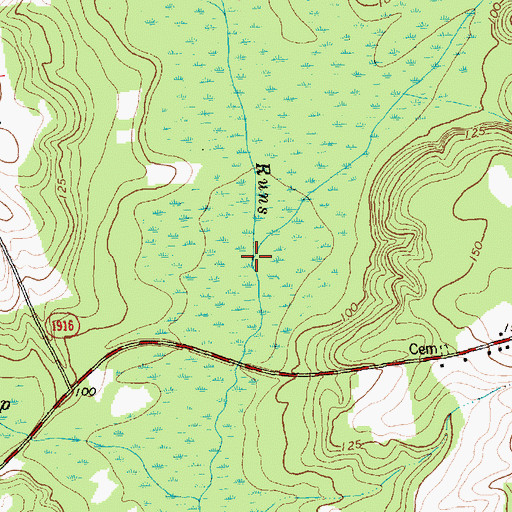 Topographic Map of Tenmile Swamp, NC