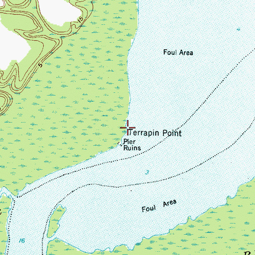 Topographic Map of Terrapin Point, NC